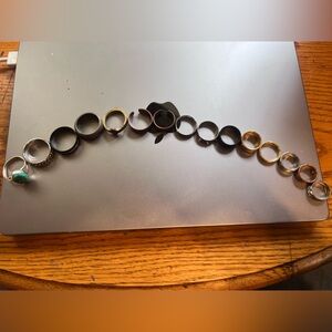 Entire Lot of 15 Rings - Copper, brass, stainless steel, maybe silver.